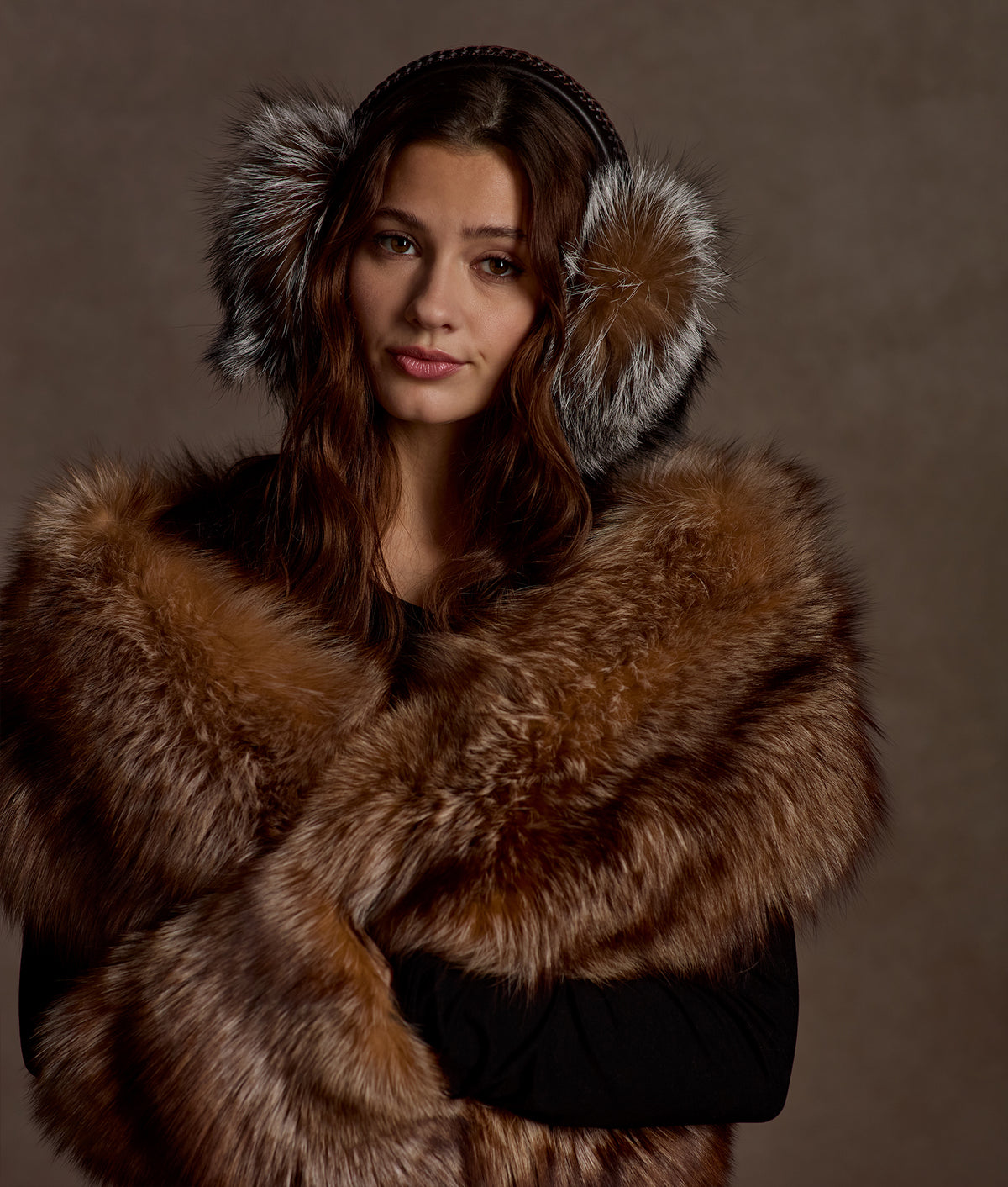 Pelliccia Handwarmer Scarf :: Brown 2