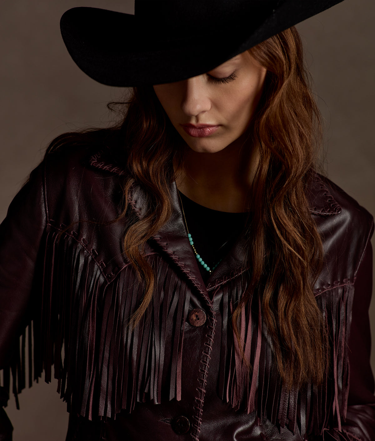 Tallulah Fringe Jacket :: Black Cherry 10