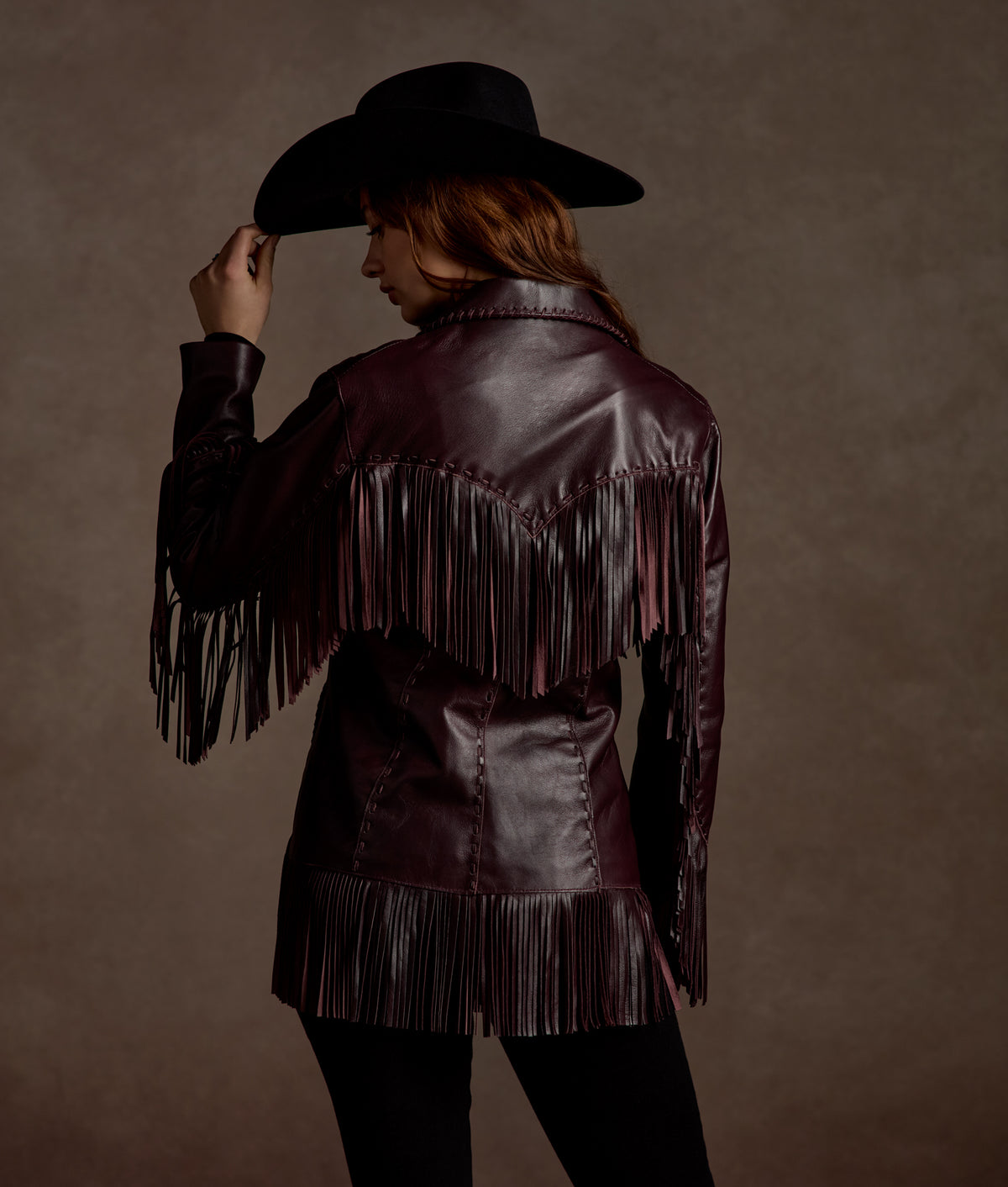 Tallulah Fringe Jacket :: Black Cherry 2