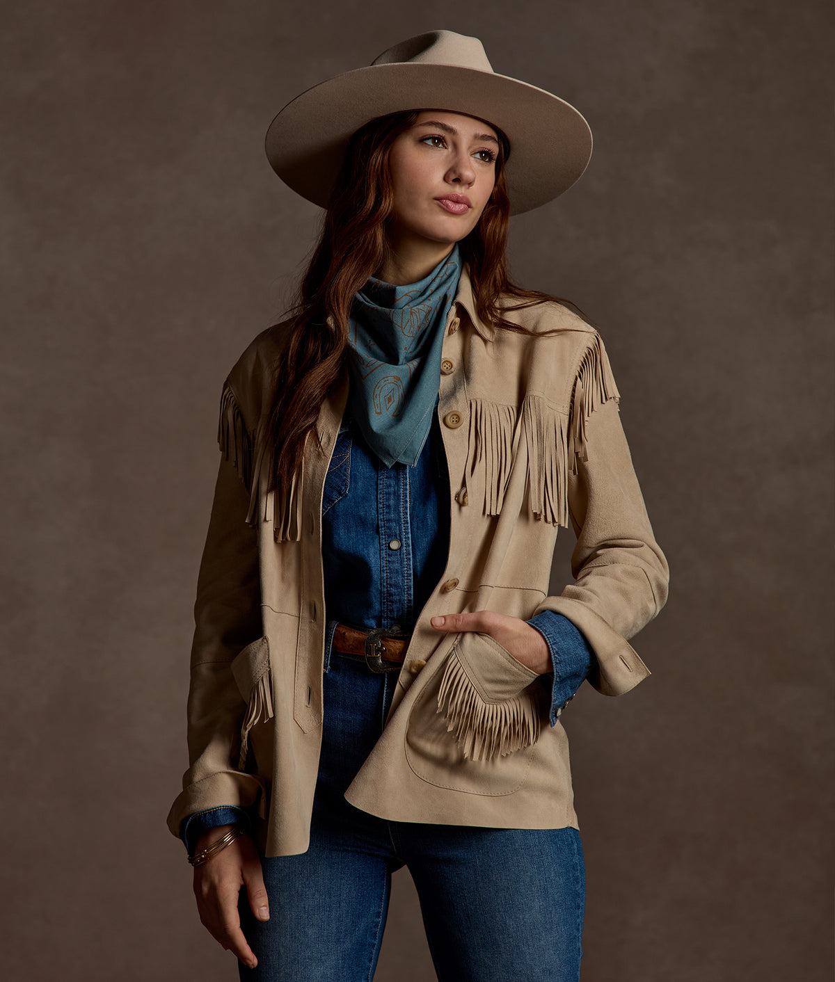 Olathe Fringe Jacket :: Sand 2