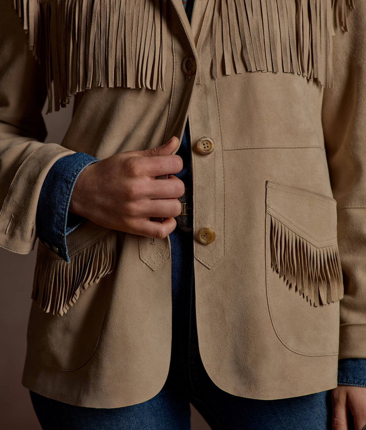 Olathe Fringe Jacket :: Sand 9
