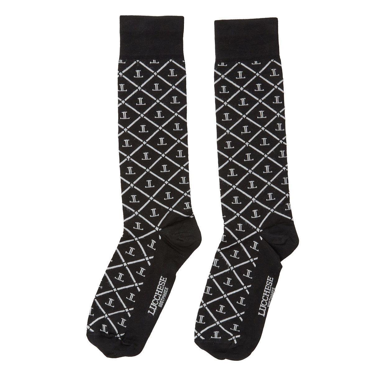 
    Mirrored-L Dress Sock :: Black