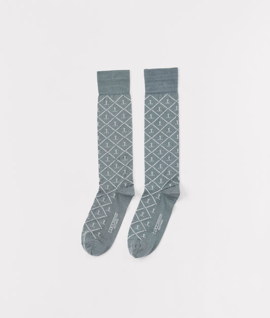 Mirrored L Dress Sock :: Grey