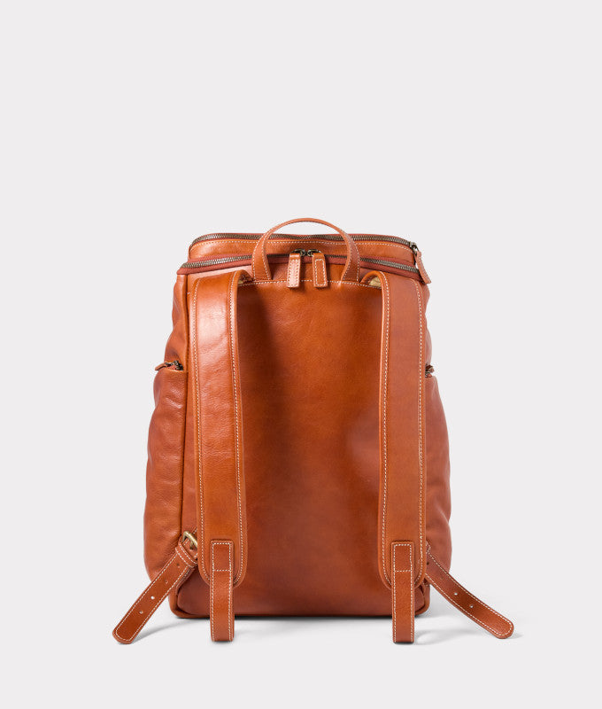 cognac leather backpack bag Lucchese