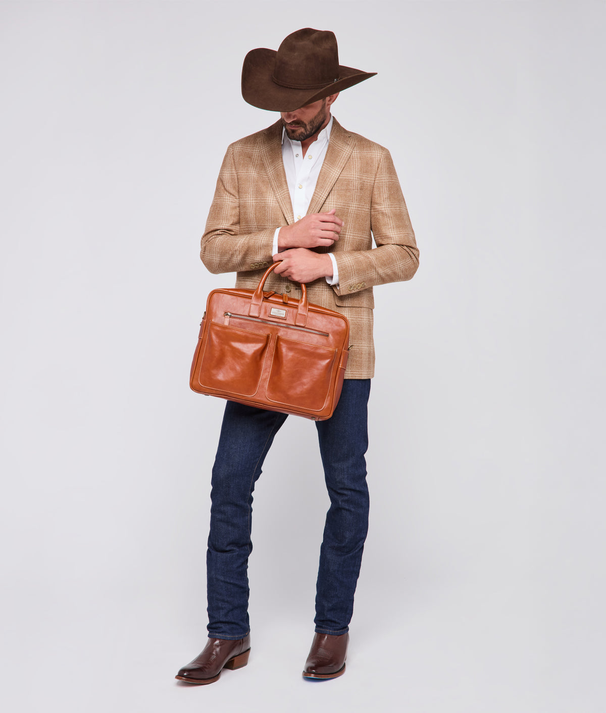 Cosimo Briefcase :: Cognac 11