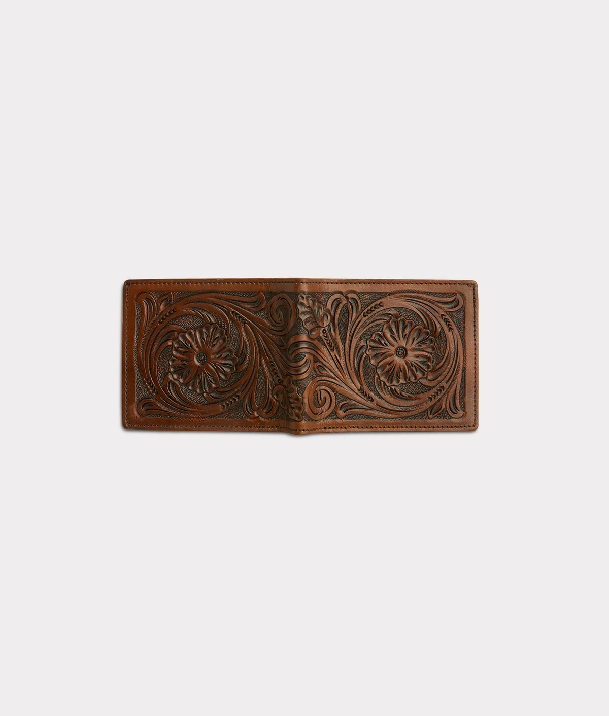 Hand Toolded Hipster Wallet :: Brown 4
