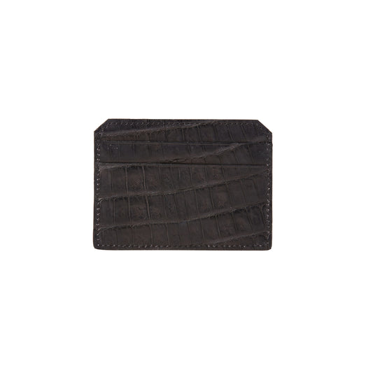 Credit Card Case – Crocodile :: Black