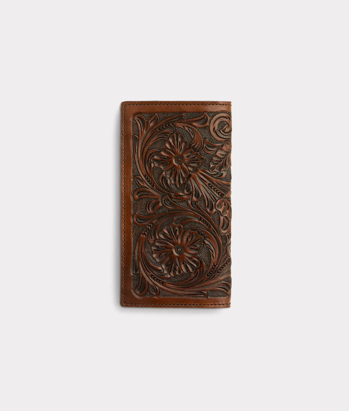 Hand Tooled Rodeo Wallet :: Brown 2