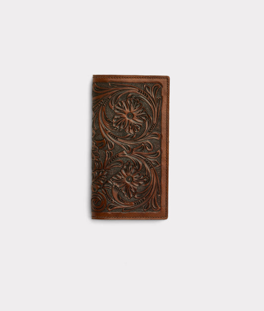 Hand Tooled Rodeo Wallet :: Brown