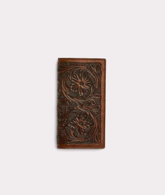 Hand Tooled Rodeo Wallet :: Brown