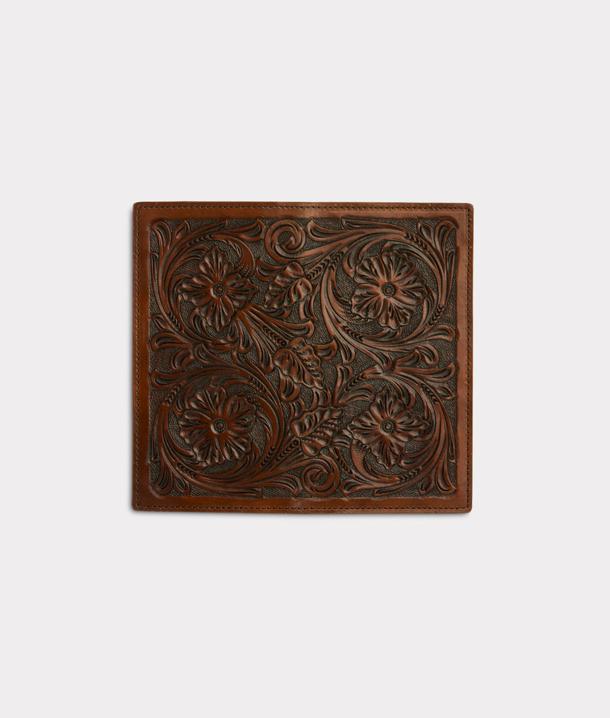 Hand Tooled Rodeo Wallet :: Brown 3