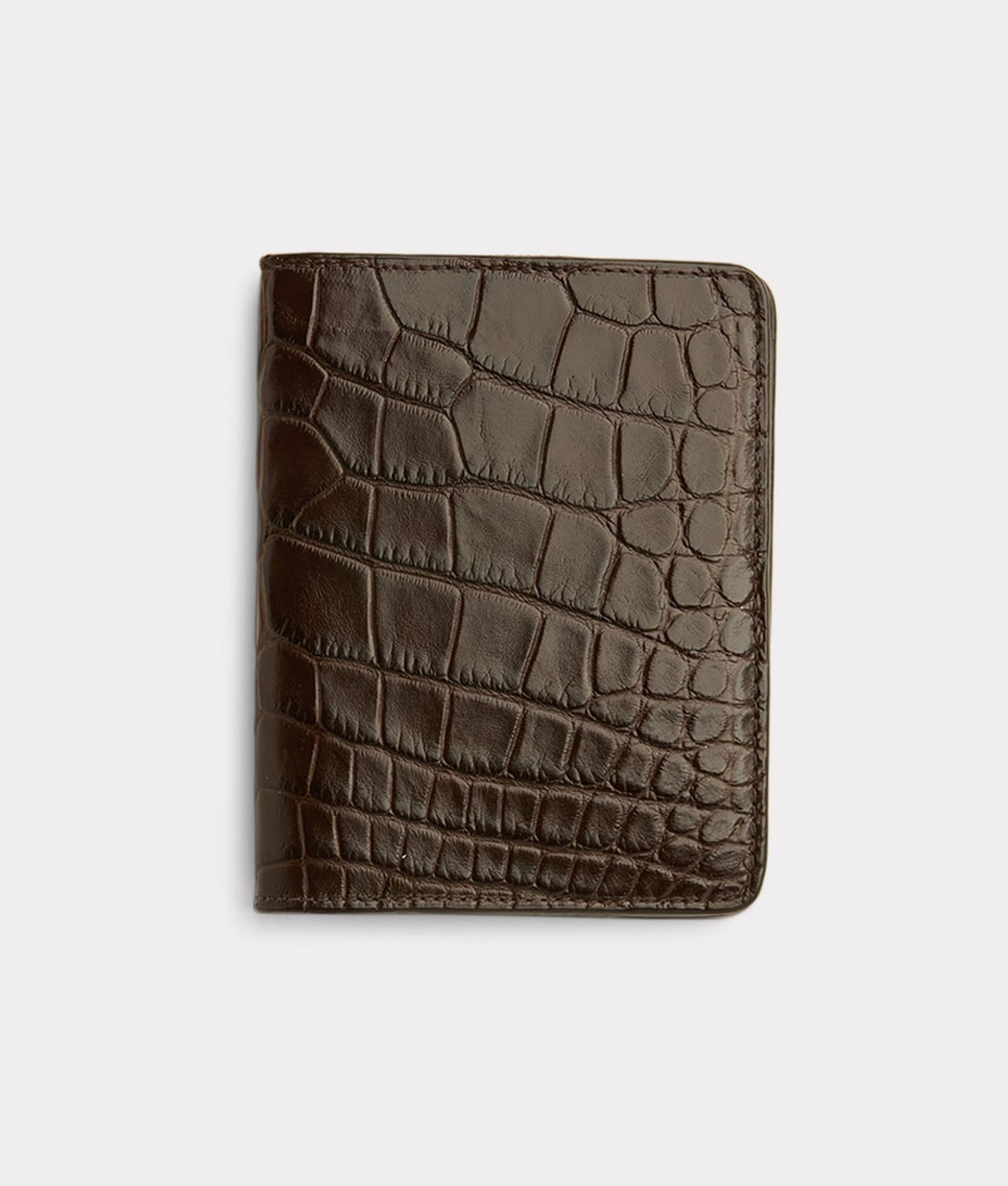 American Alligator Passport Cover :: Brown