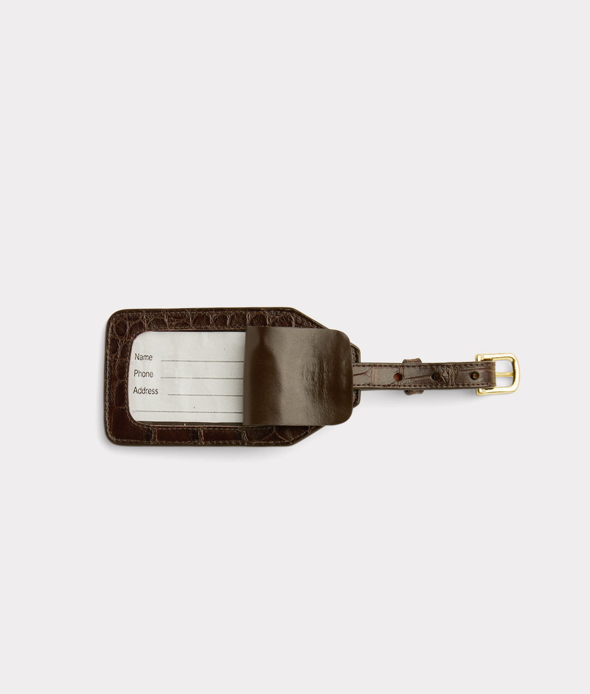 American Alligator Luggage Tag :: Brown 3