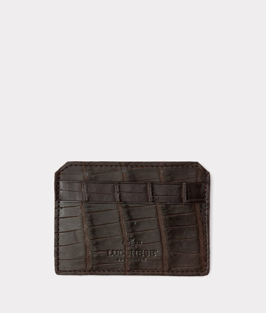 Card Case - American Alligator :: Chocolate