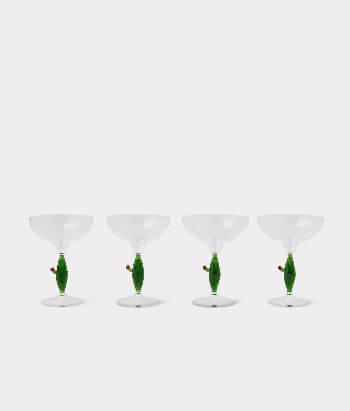 Cactus Margarita Glasses - Set of Four :: Green 2