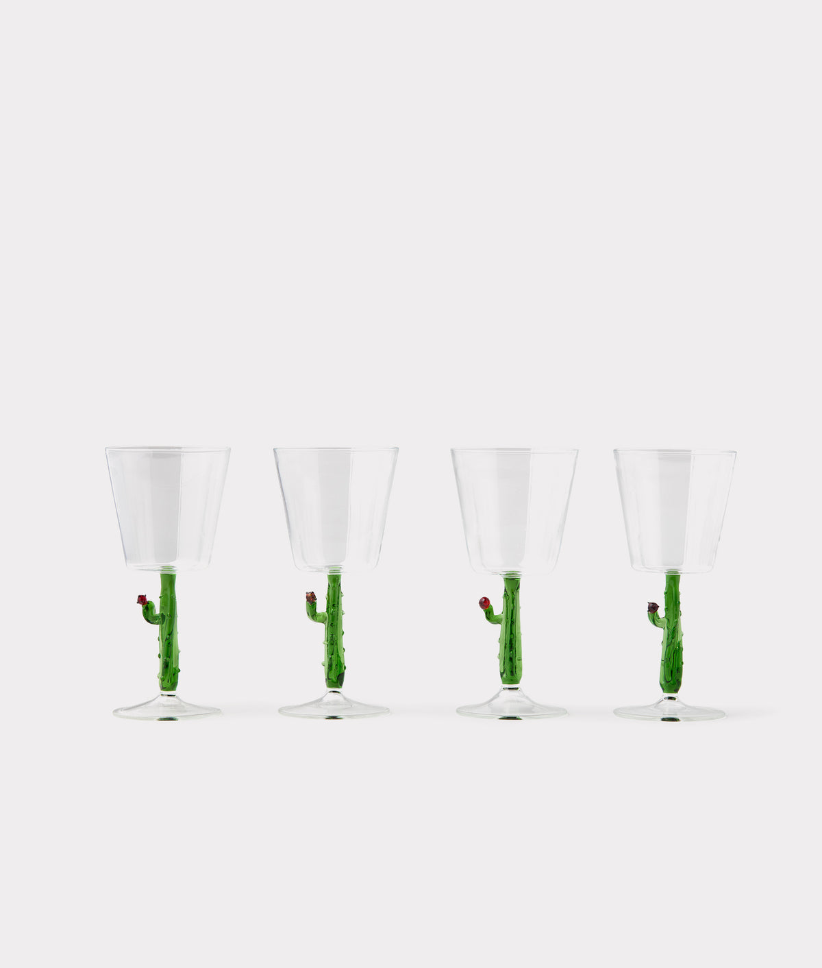 Cactus Water / Wine Glasses - Set of Four :: Green 1