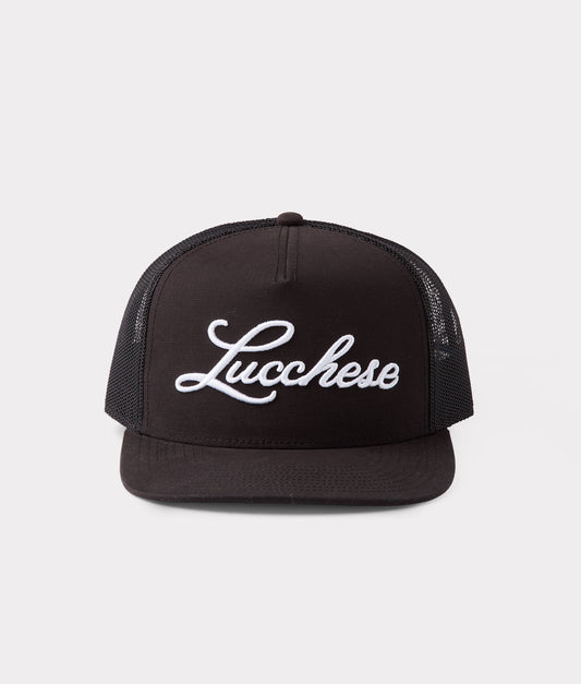 Lucchese Script Trucker Cap :: Black