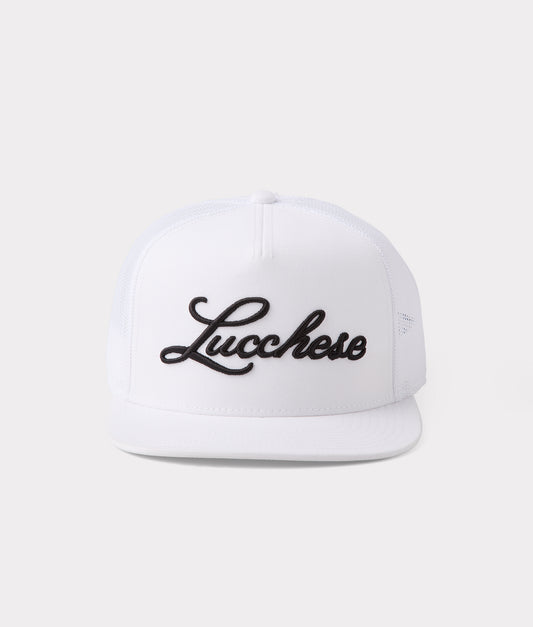 Lucchese Script Trucker Cap :: White