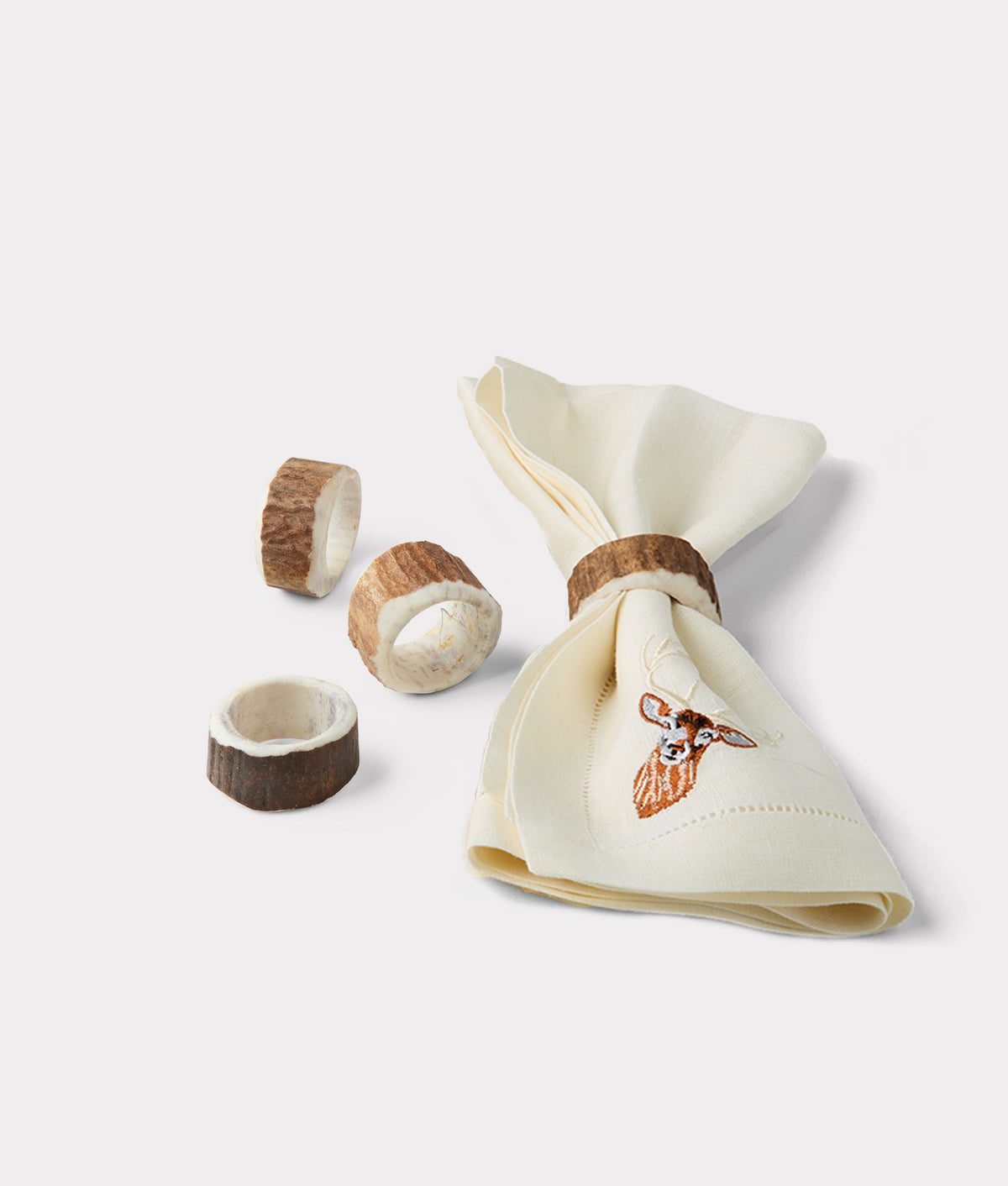 Stag Horn Napkin Rings - Set Of 2 :: Natural 1