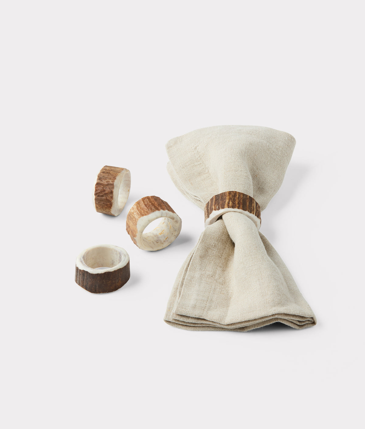 Stag Horn Napkin Rings - Set Of Two :: Natural 2