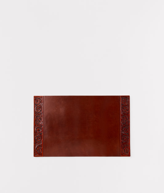 Tooled Desk Blotter :: Brown