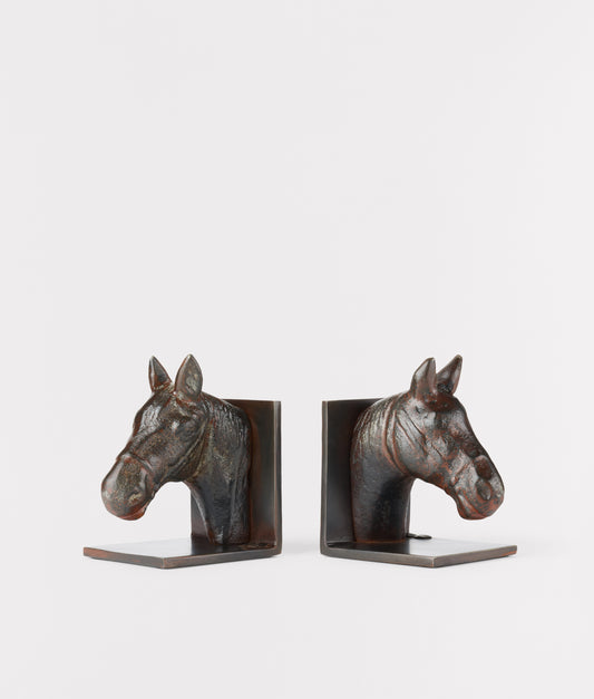 Horse Head Bookends :: Iron