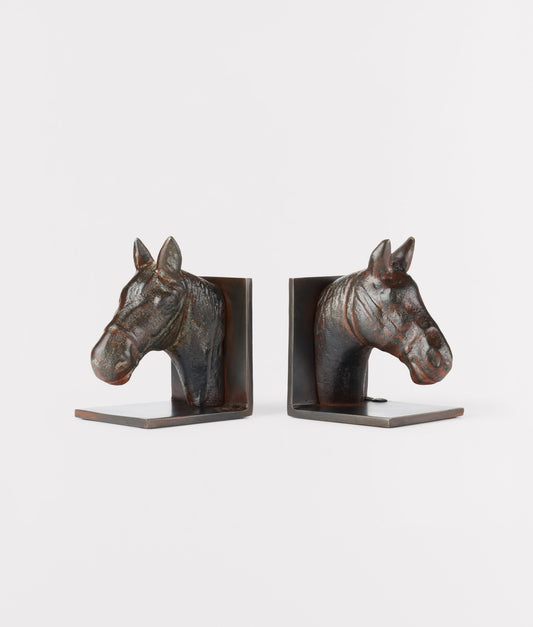Horse Head Bookends :: Iron