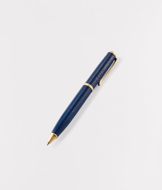 Leather Wrapped Ballpoint Pen :: Navy