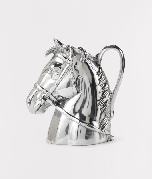 Horse Head Pitcher :: Silver