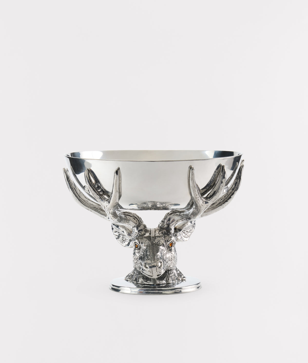 Stag Pedestal Bowl :: Silver 3