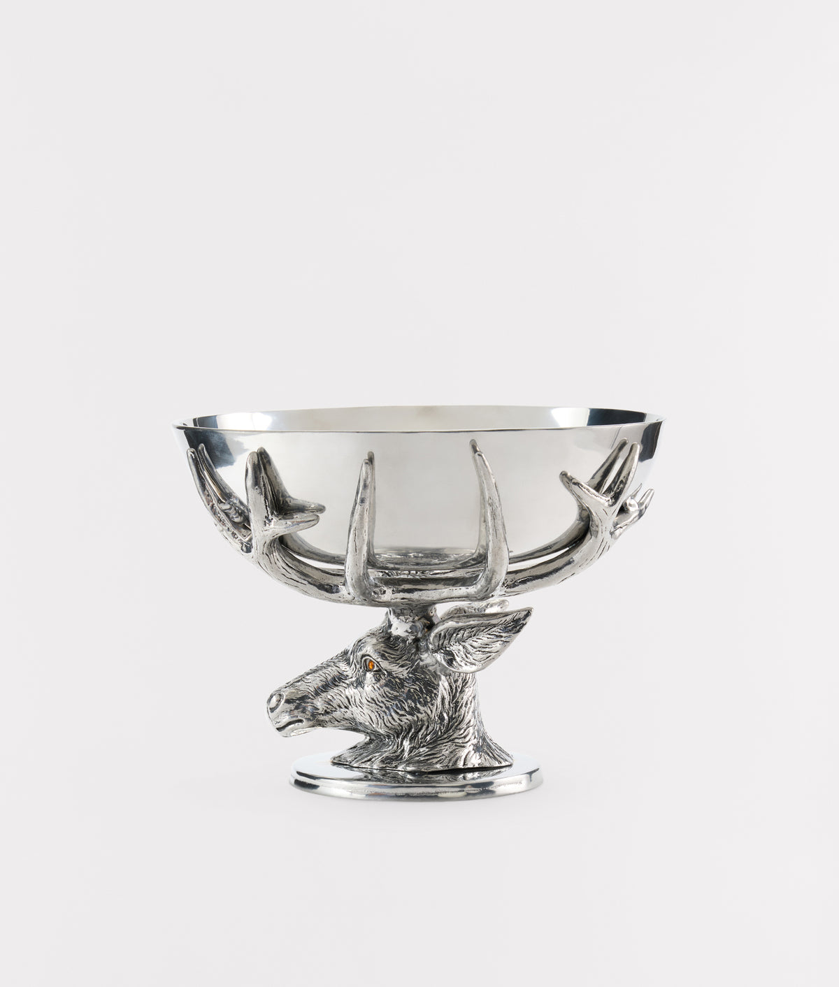 Stag Pedestal Bowl :: Silver 5
