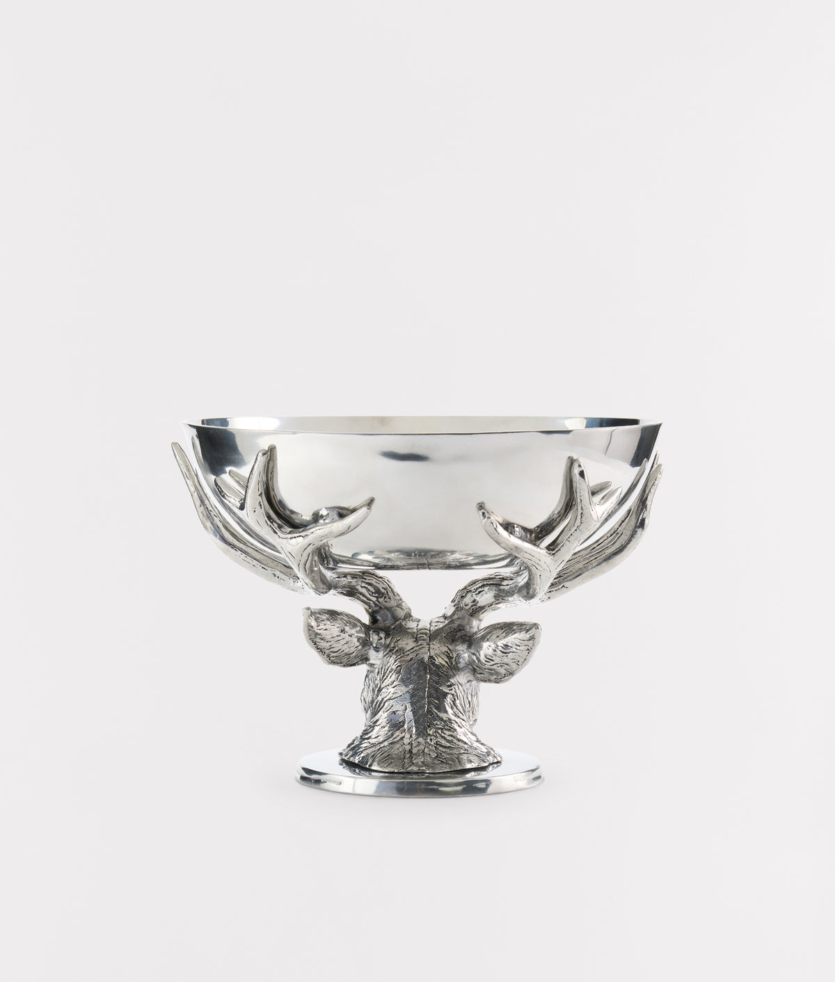 Stag Pedestal Bowl :: Silver 4