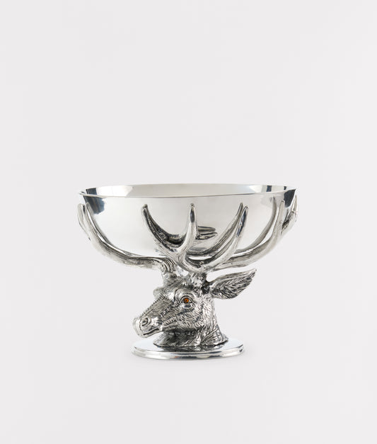 Stag Pedestal Bowl :: Silver