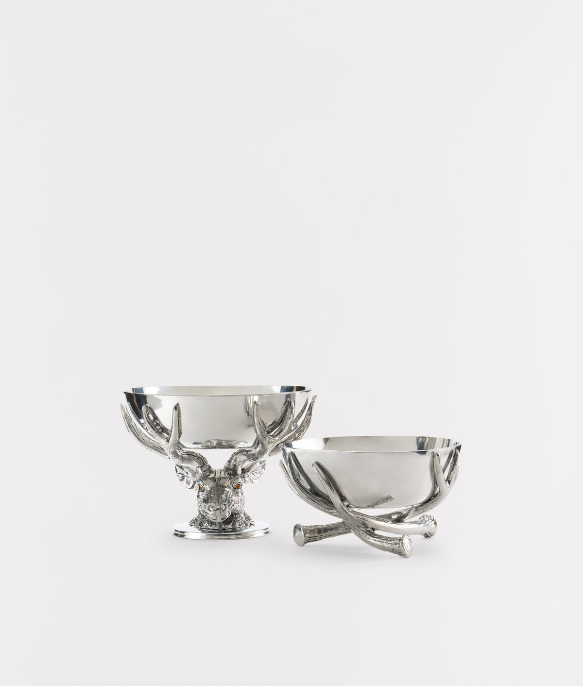 Stag Pedestal Bowl :: Silver 2