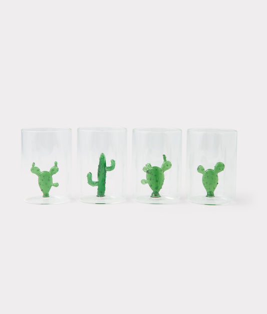 Tucson Saguaro Cactus Drinking Glasses - Set of Four :: Green
