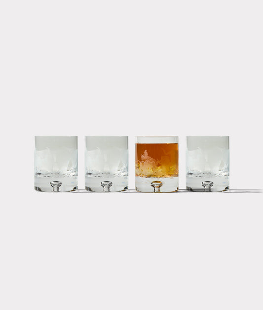Stampede Whiskey Glasses - Set of Four :: Crystal