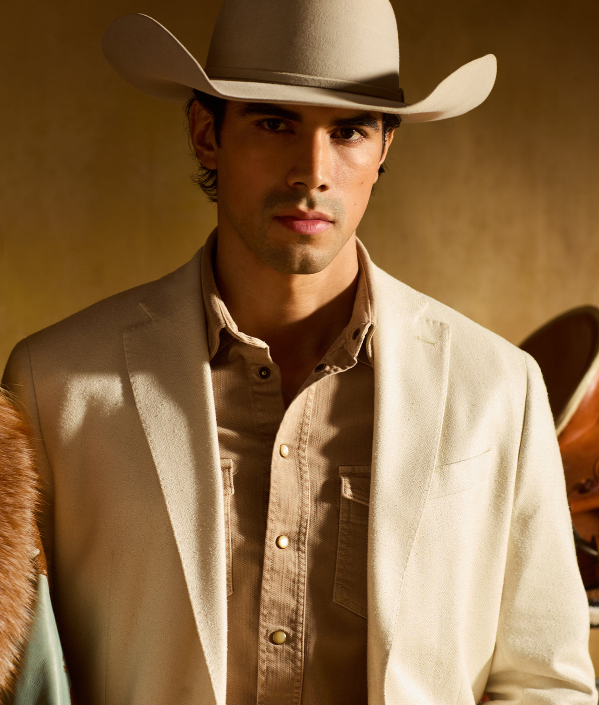 Men's Roper Denim Shirt :: Beige 2