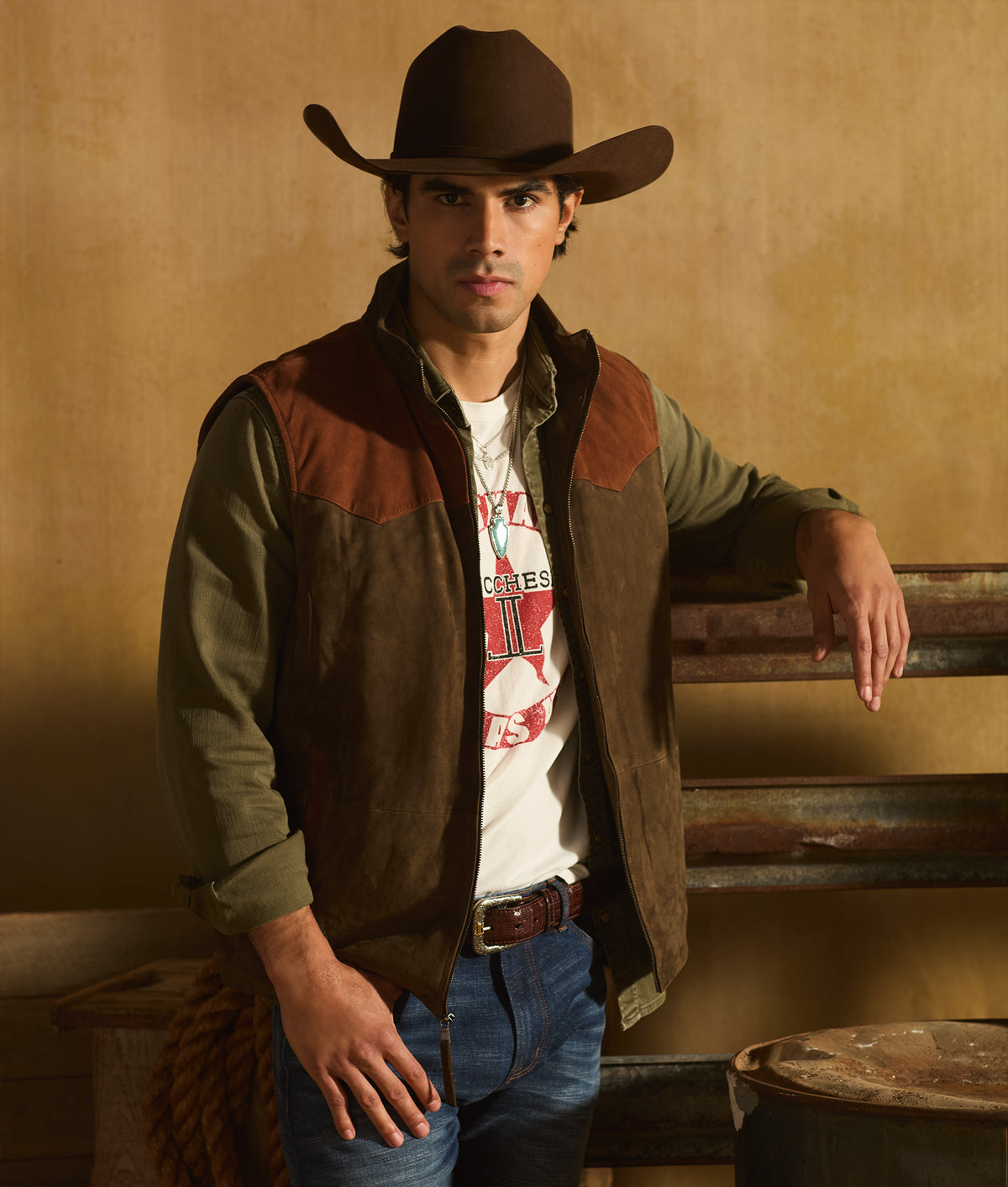 Rit Two-Tone Vest :: Olive 2