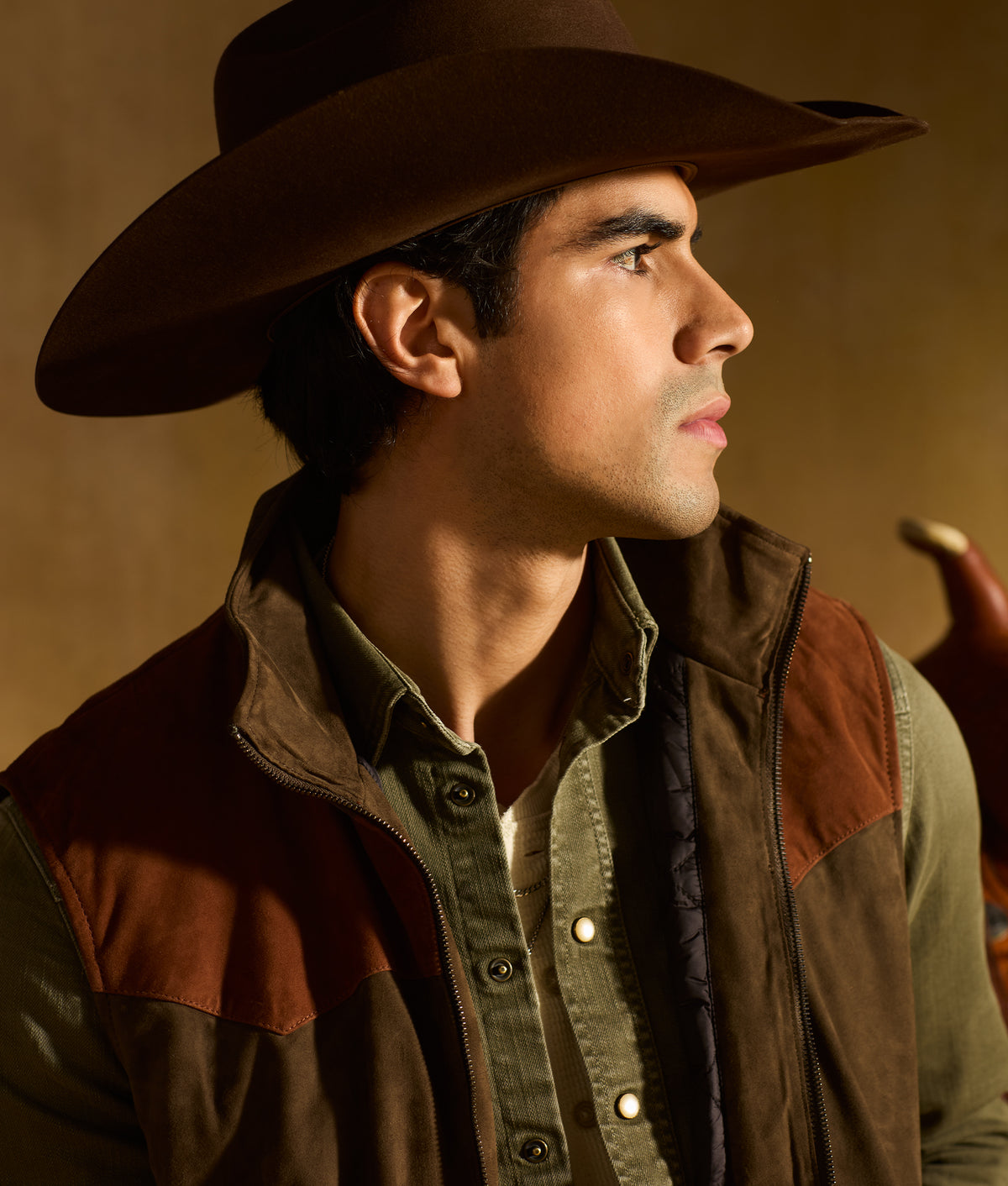 Men's Roper Denim Shirt :: Olive Green 9