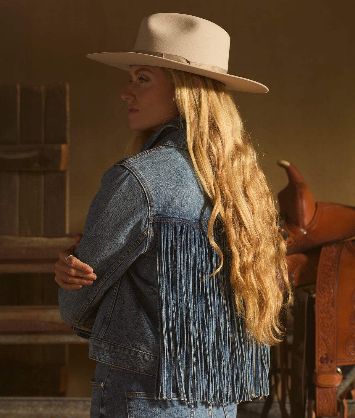 Justine Fringe Denim Jacket :: Blue Roan 2