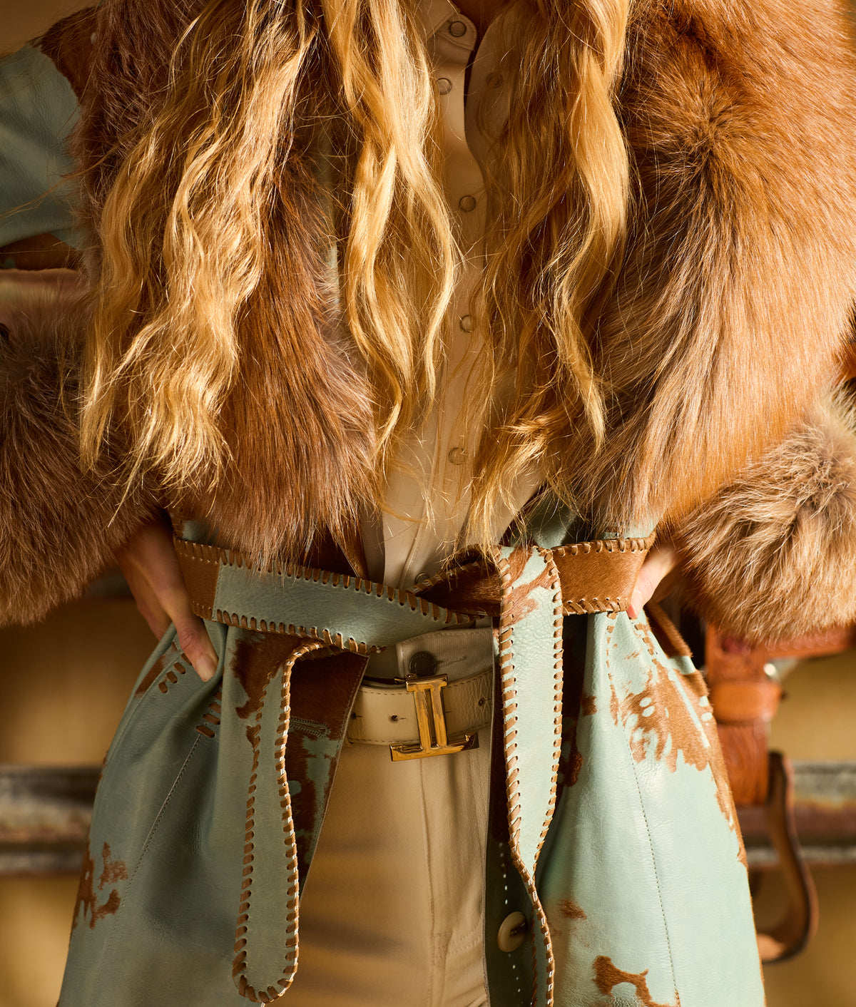 Calista Coat :: Turquoise/Brown 10