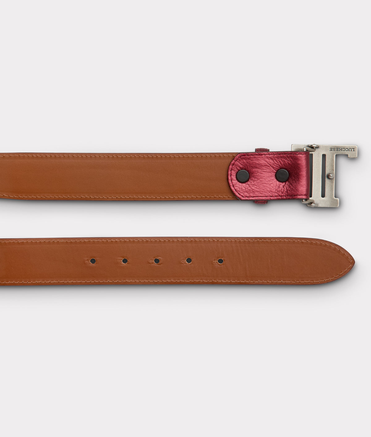 Women's Mirrored L Belt :: Wine 5