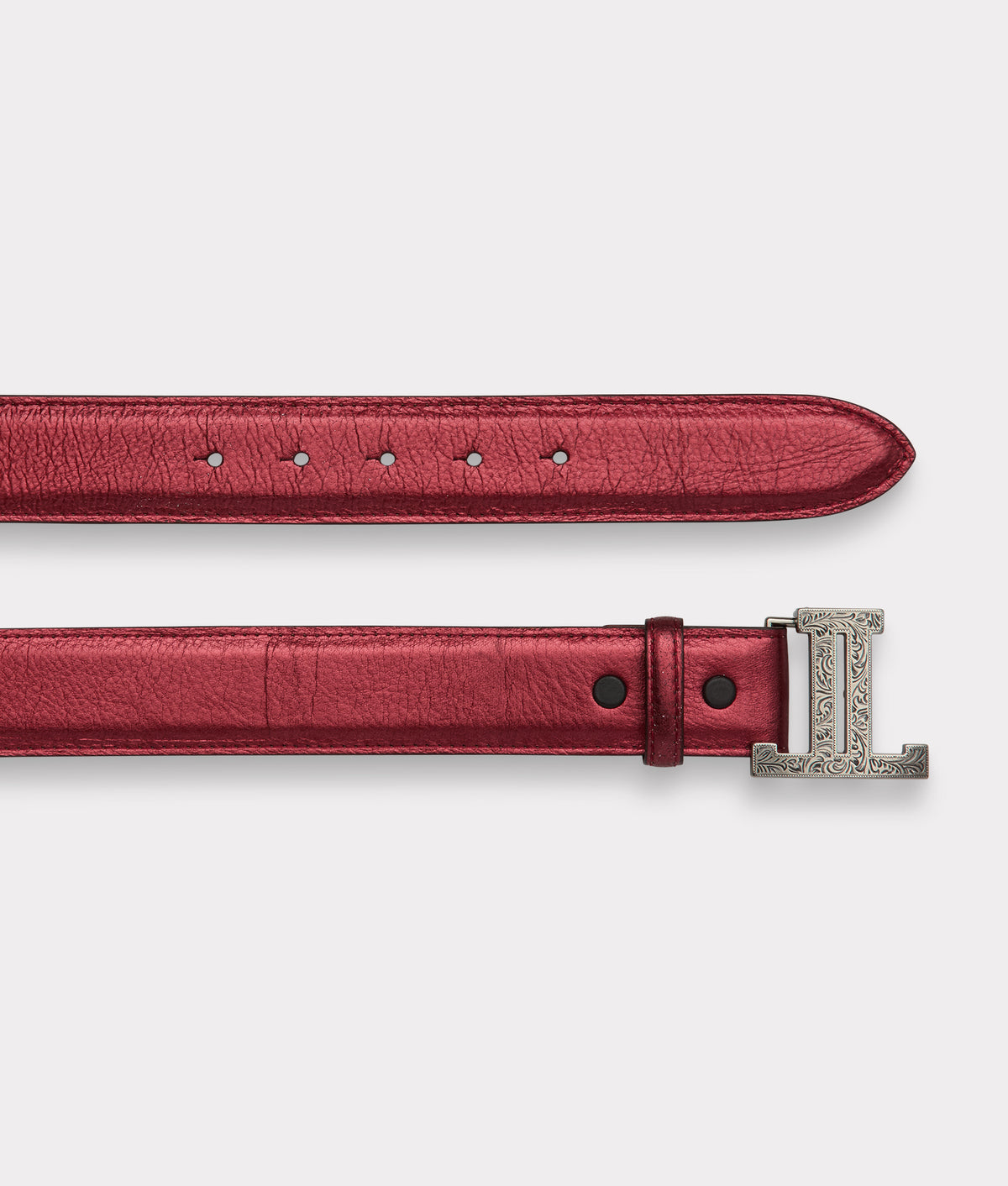 Women's Mirrored L Belt :: Wine 4