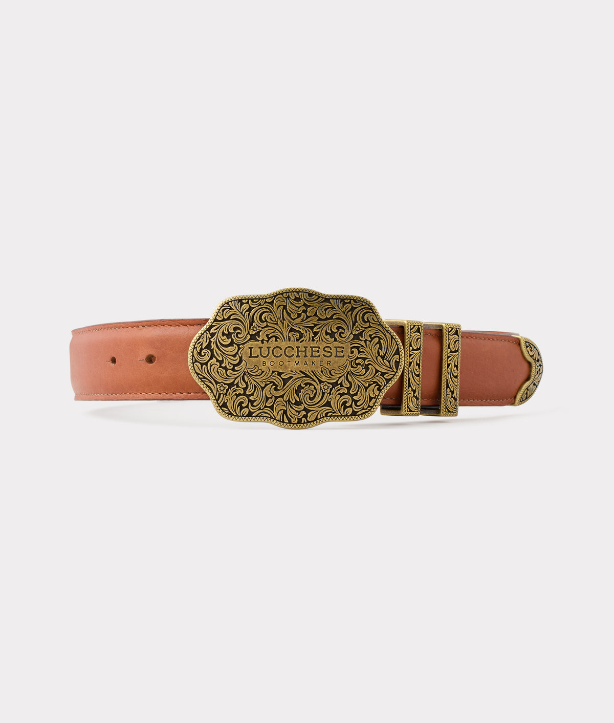Filigree Trophy Buckle Belt :: Whiskey 1
