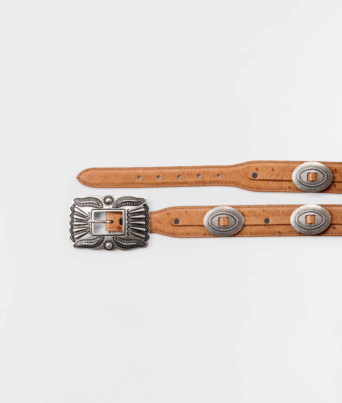 Lucky Exotic Concho Belt :: Tan 2