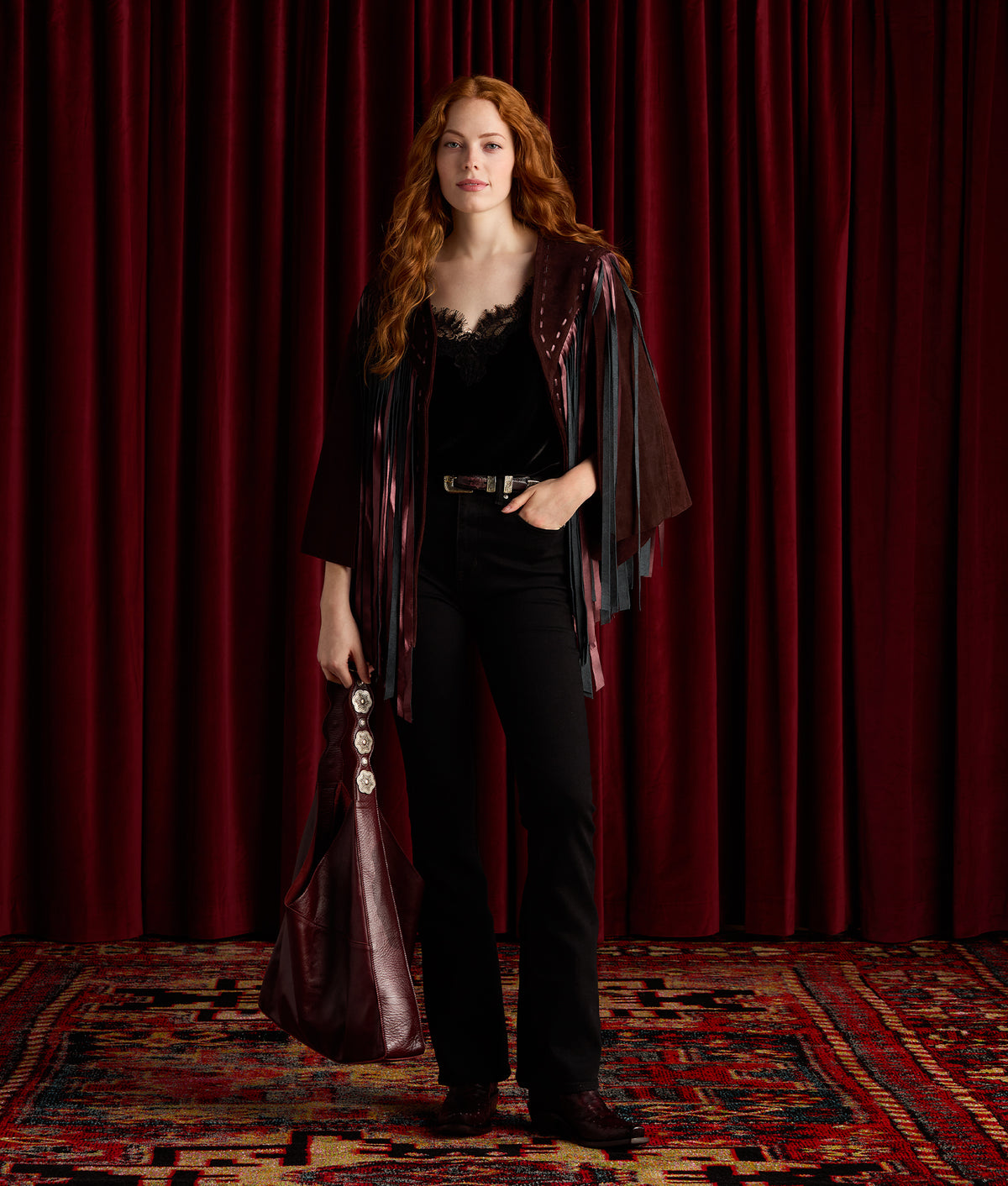 Full Quill Ostrich Tapered :: Black Cherry 5