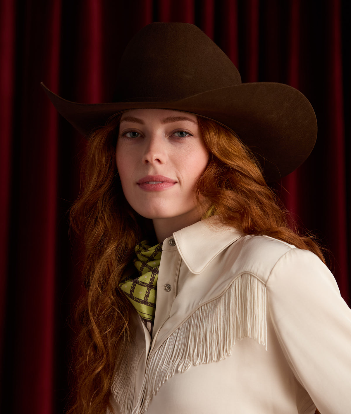 Mesa Grid Silk Scarf :: Olive 4