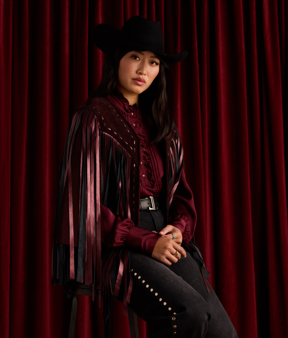 Lourdes Blouse :: Black Cherry 2