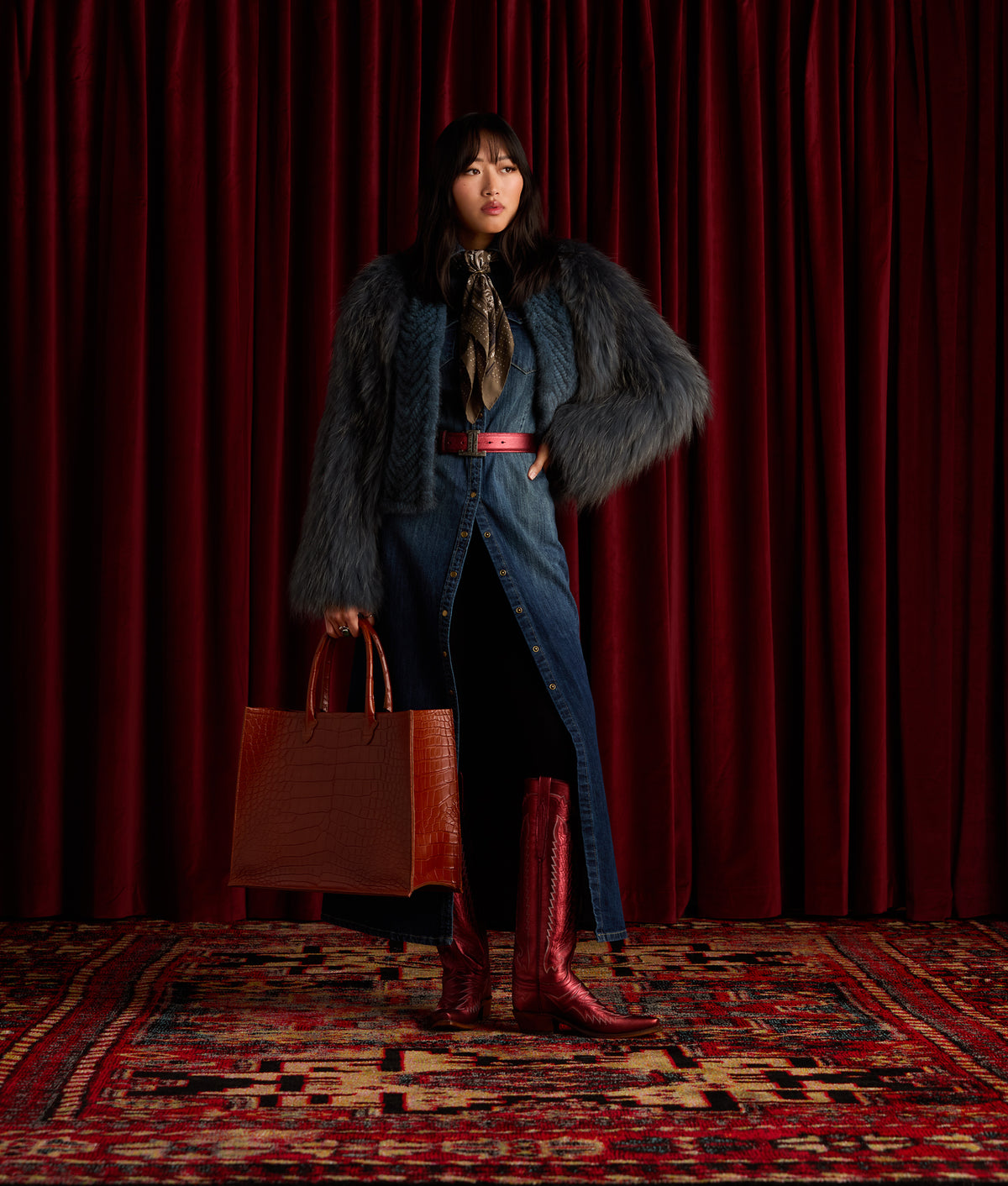 Large Alice Exotic Book Tote :: Honey 7