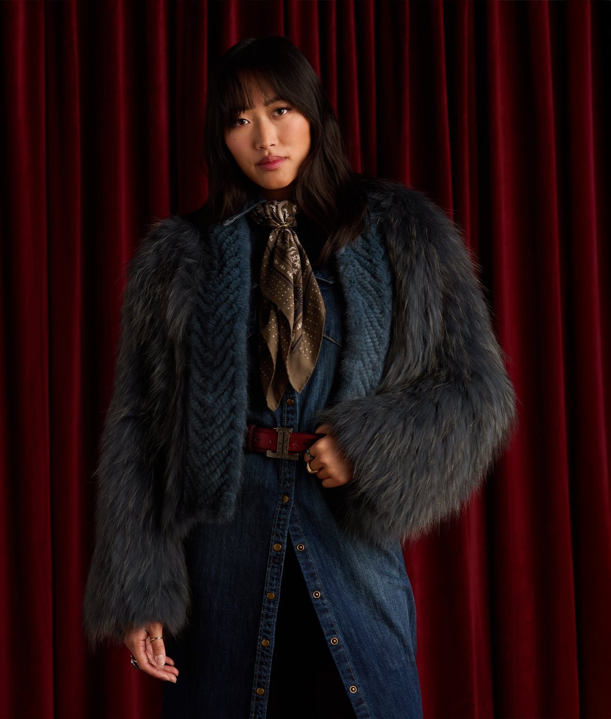 Janine Fur Jacket :: Turquoise 2
